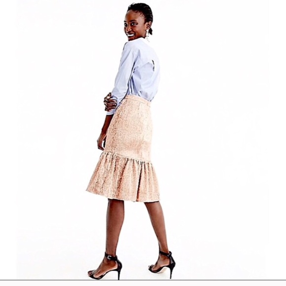 J. Crew Rose Gold Metallic Skirt - Picture 2 of 6